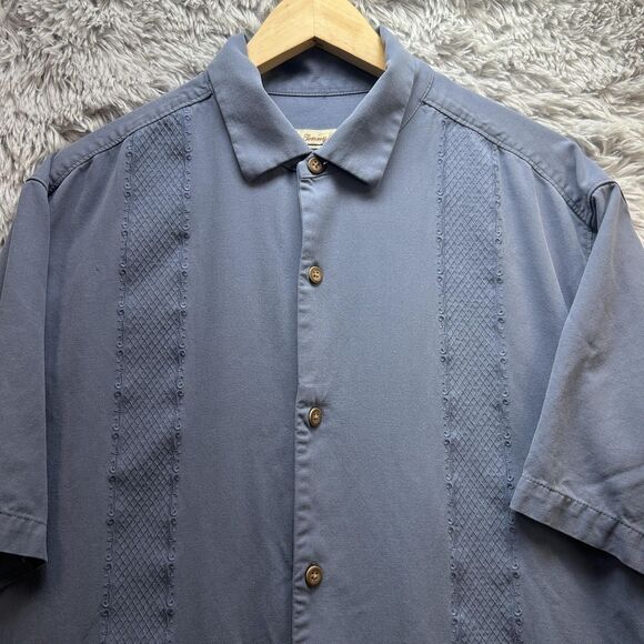 Tommy Bahama Hawaiian Camp Shirt Mens Large Silk O' Aces Embroidered Graphic - Picture 3 of 10